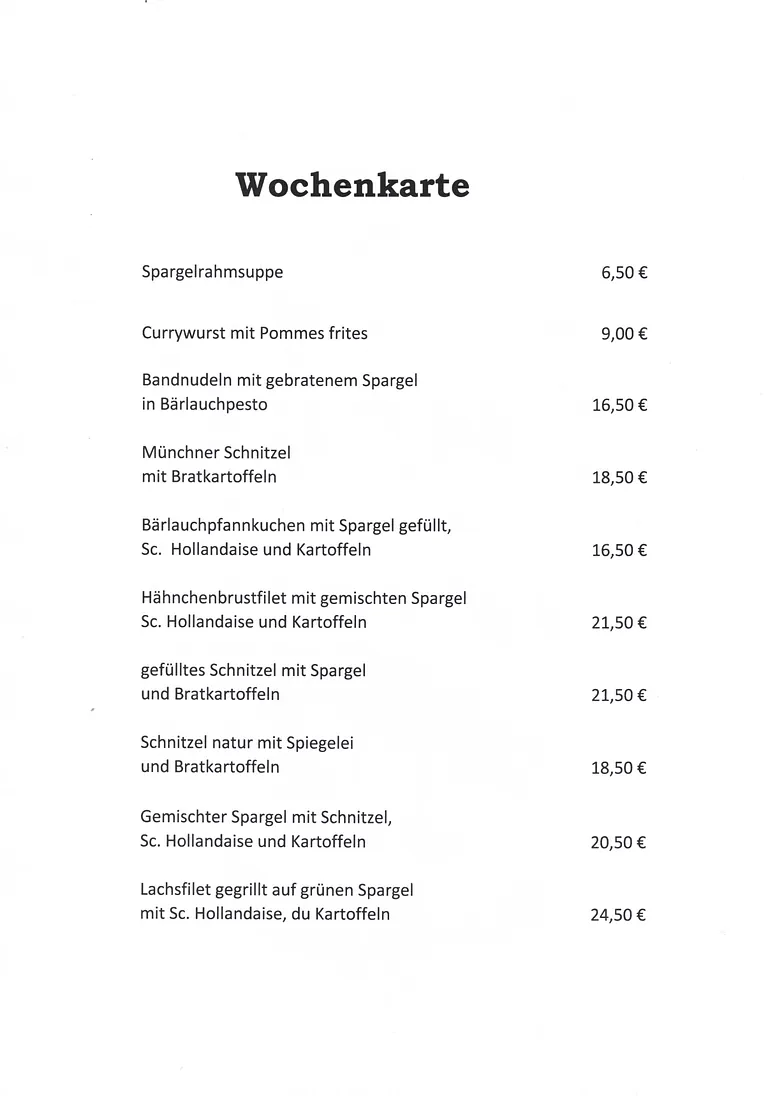 Wochenkarte